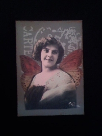Vintage Lady with Wings ATC