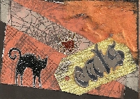 Black Cat Collage ATC