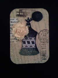 Vintage ATC with a Yellow Rose