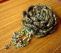 Crocheted or Knitted Flower Brooch