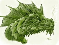 Colored Dragon ATC Series #2: Green