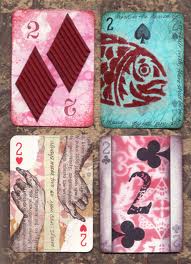 2 of Diamonds altered playing card