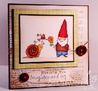 A note and gift  from A Gnome swap