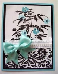 Turquoise, Black and White Card