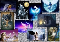Spiritual Postcards. Angels, Wolves, Unicorns 