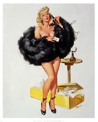 Pin Up Girl ATC: On the Phone