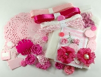 Pink craft supplies