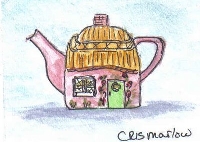 Teapot for a Tea party ATC - The Teapot