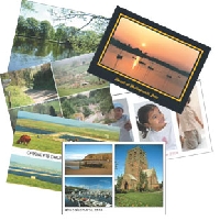 3 postcards with a place name on the front