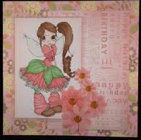 pretty in pink handmade card - private swap with c