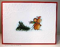 Rockin' round the Christmas Tree Handmade Card INT