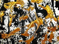 Two color inchie #7 - Black and white + Gold