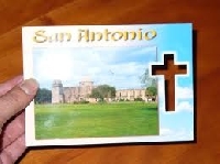 Touristy Postcards with a hole in the postcard
