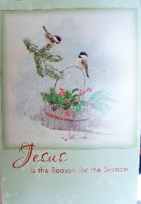 Recycle Christmas cards as postcards #3 - bird