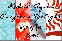 Red & Aqua Crafters Delight Whimsy Jar Swap