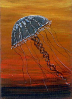 Ocean Creature Original ATC - Hand drawn/painted