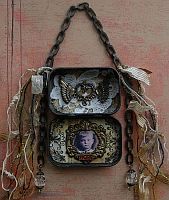 Altered Art Tin Vintage Themed--Hang-able