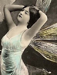 Vintage Skinny Card: Lady w/ Wings