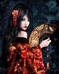 The Colors of Japan - Geisha ATC