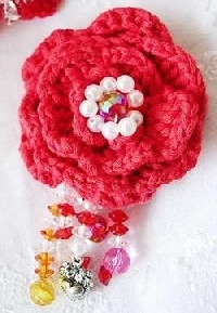 Knitted or Crocheted Flower Brooch - Round 2