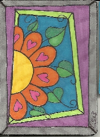 colorful flower atc