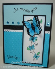 HM Blue and Black Butterfly Birthday Card