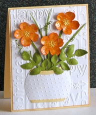 HM Embossed B-Day Card with a Flower Vase