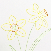 BOM Floral Hand Embroidery #1 daffodil