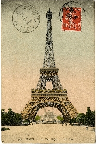 Vintage ATC w/ Eiffel Tower