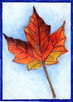 ATCs for Beginners: Colored Autumn Leaves