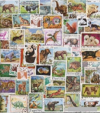 50 postage stamps *animals* 