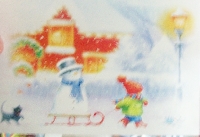 Recycle Christmas card as postcard #22 - sled