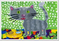 Cat drawing postcard #3