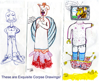Exquisite Corpse Drawings - Postcards