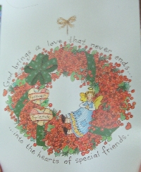 Recycle Christmas card as postcard #27 - Wreath