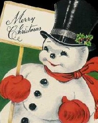 VM: Vintage Style Christmas ATC â€“ with a Snowman