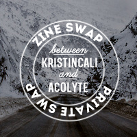 Zine swap between KrinstinCali and acolyte