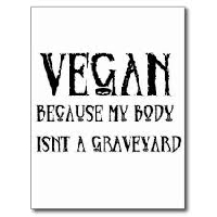 Altered vegan/animal aid postcard