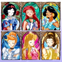 Disney Princesses as Sailor Scouts ATC!