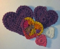Crochet Appliques - Hearts