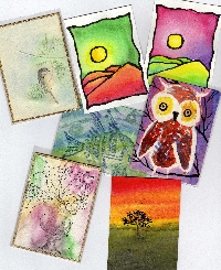 Watercolour/Ink atcs June/July