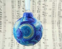 Handmade Christmas Ornament for April - Blue