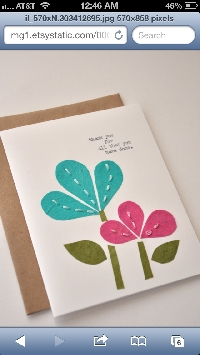 HM Pink and  and Turquoise Card with a note