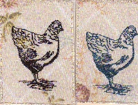 Chicken/ Fowl Fabric/Textile ATC's