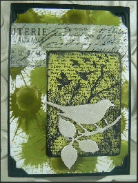 Colour series 1- Green ATC attached to a Card.