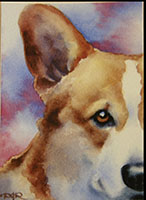 Hand  drawn or painted DOG ATC