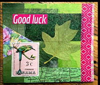 MA: Colour Duo Mail Art Postcard: GREEN and PINK
