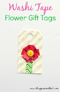 Set of 3 Washi Flower Tags