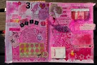 Pink & sparkly art journal page