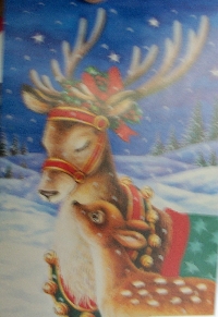 Recycle Christmas card #19 - Reindeer